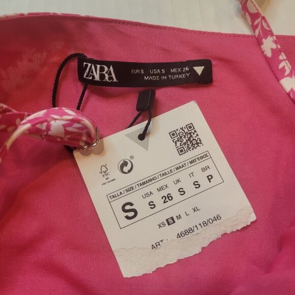 ZARA Pink Floral Bodysuit Size Small - Picture 4 of 6